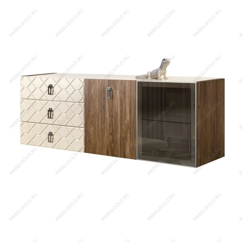 Комод 1.6м Bogemia Woodline Fly Wood Fa (Слоновая кость) (Lakobel/Хром) БМКМ-4[5][10]