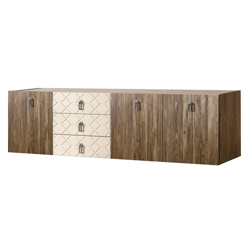 Комод 2.1м Bogemia Woodline Fly Wood Fa (Слоновая кость) (Novabuk/Хром) БМКМ-5