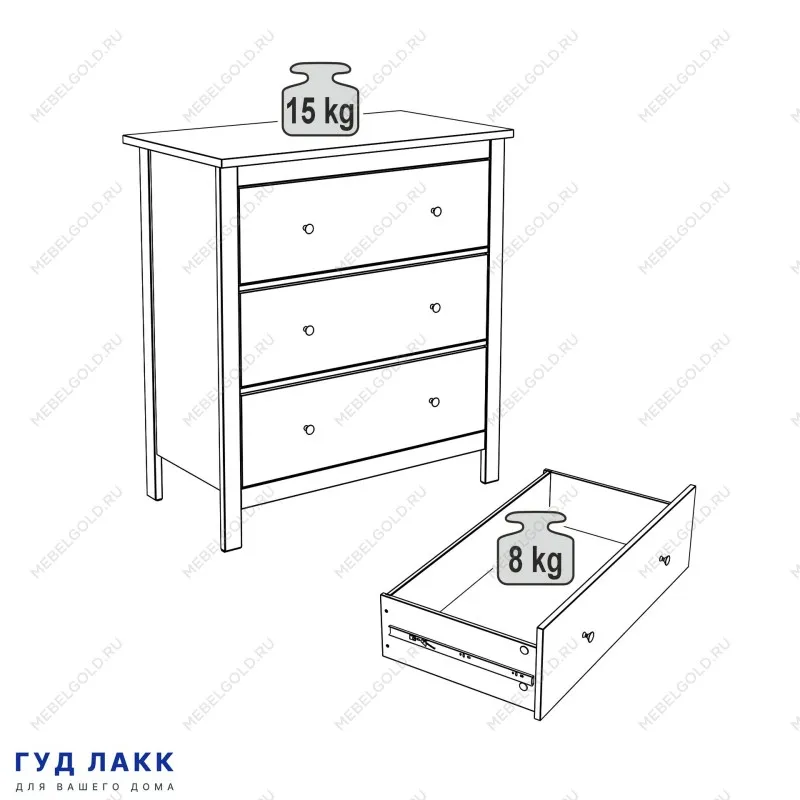 Комод Сага, 92х51х100 см, темно-бирюзовый/ясень | изображение 14