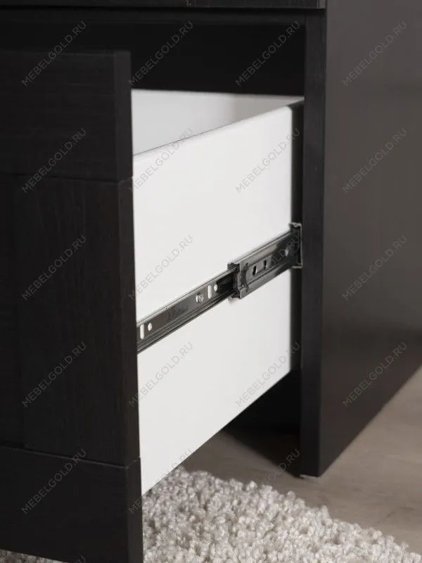 Шкаф Сириус, 2 двери и 1 ящик с зеркалом, 78х59х220 см, черно-коричневый, дуб венге | изображение 9