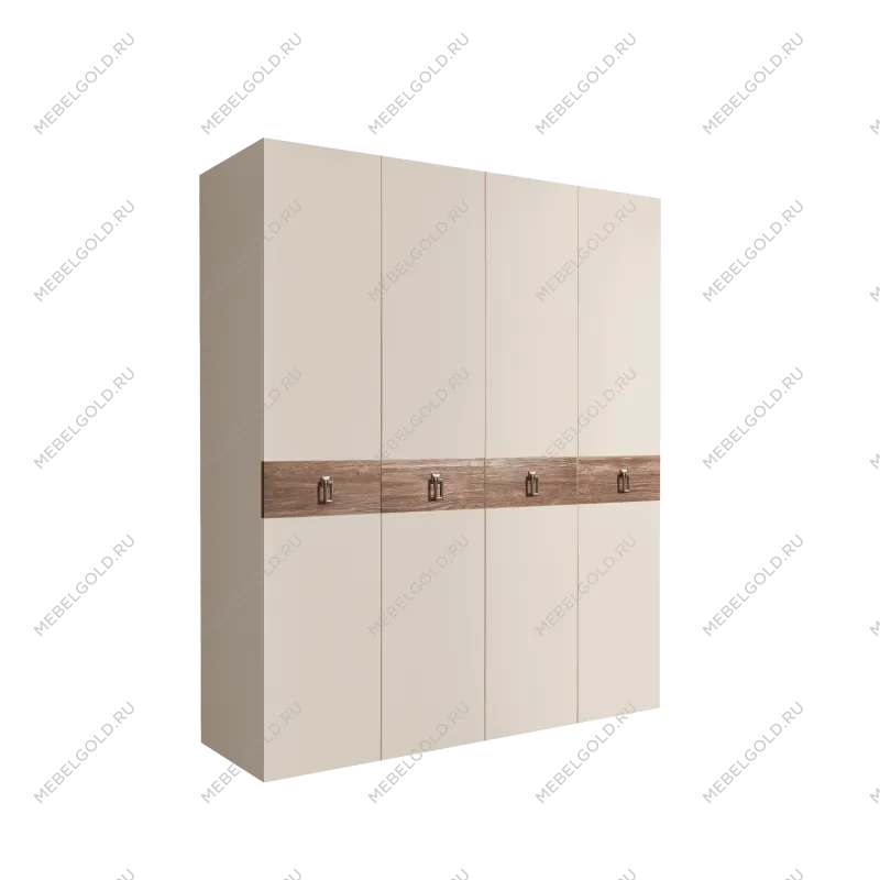 Шкаф 4-х дв. Bogemia Wood Fa (Слоновая кость/Хром) БМШ2/4(Wo)
