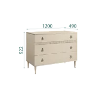 Комод с планкой Римини СОЛО (Ваниль/Серебро) РМКМ-3(s)