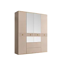 Шкаф 4-х дверный с зеркалом, с ящиками Римини СОЛО (Латте/Золото) РМШ1/41(s)