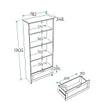 Стеллаж Сириус, 1 ящик, 78х35х190 см, черный, дуб венге | изображение 7