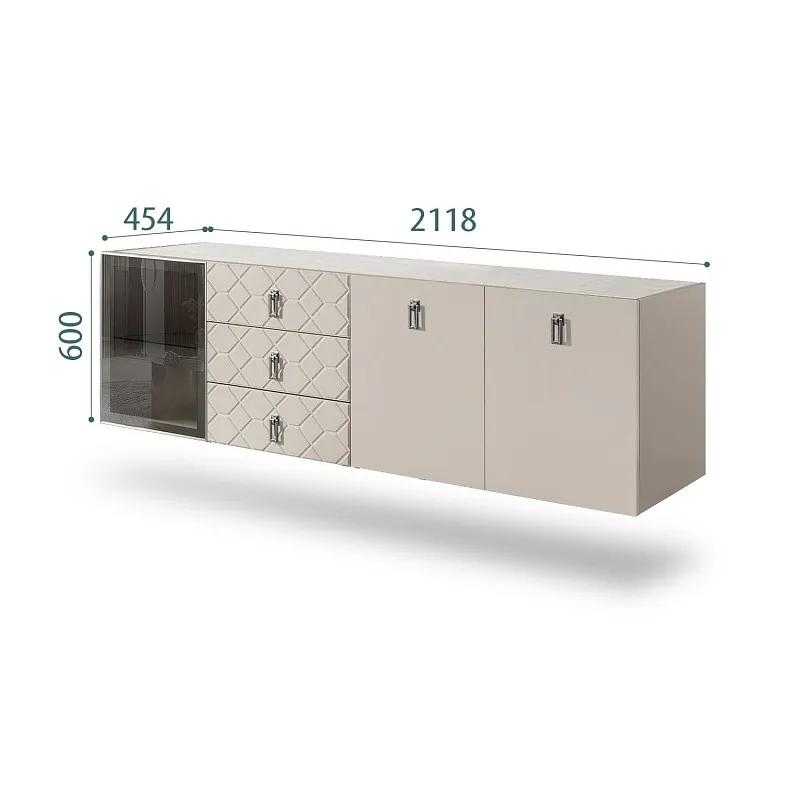 Комод 2.1м Bogemia Fly Farfalle (Шелк) (Novabuk/Хром) БМКМ-5[4]