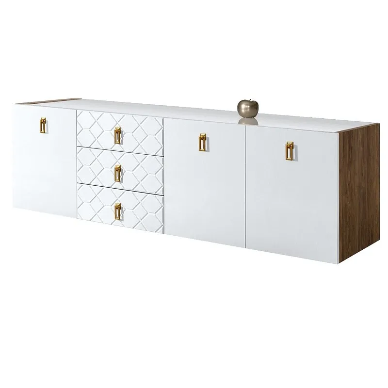 Комод 2.1м Bogemia Woodline Fly Fa (Белый) (Lakobel/Золото) БМКМ-5
