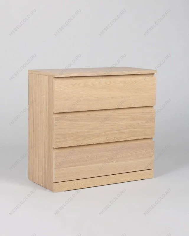 МАЛЬМ / VARMA Комод ИКЕА / IKEA 3, 80x78x40, шпон, беленый дуб | изображение 1