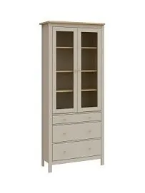 САГА шкаф с витриной 90 кашемир/ясень