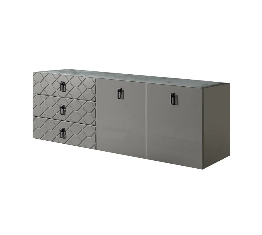 Комод 1.6м Bogemia Fly Farfalle (Серый) (Novabuk/Черный) БМКМ-4