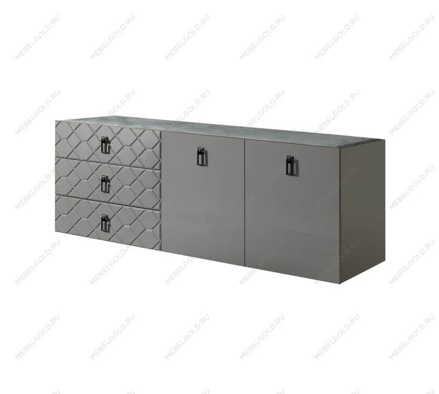 Комод 1.6м Bogemia Fly Farfalle (Серый) (Novabuk/Черный) БМКМ-4