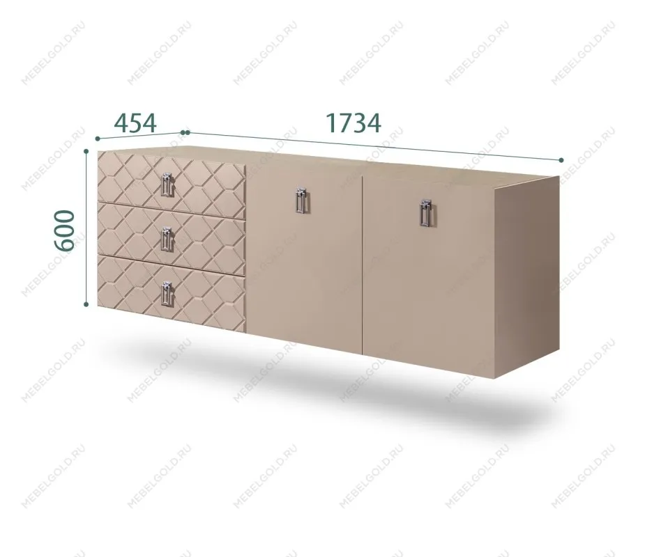 Комод 1.6м Bogemia Fly Farfalle (Мокка) (Novabuk/Хром) БМКМ-4