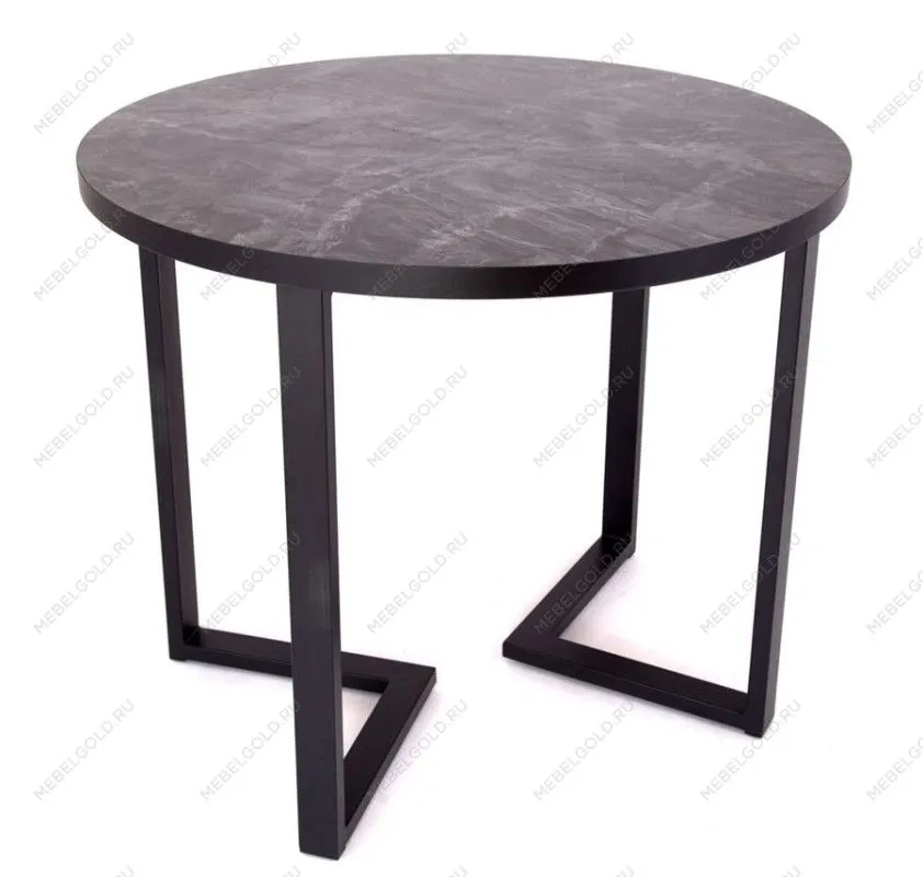 Стол круглый Лофт Зиг-Заг (ЛДСП 32 мм /Марцена темный / кромка чёрная) | изображение 2