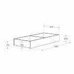 Ящик выкатной для кроватей СИРИУС, 138х60х20 см, черно-коричневый, дуб венге | изображение 3