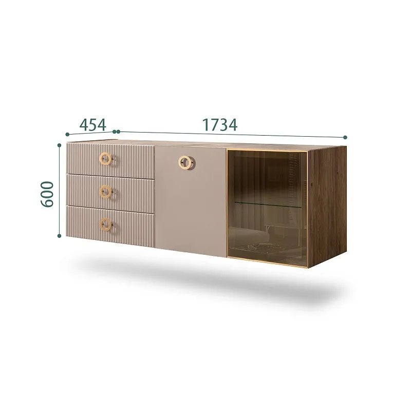 Комод 1.6м Bogemia Woodline Fly Fi (Мокка) (Novabuk/Золото) БМКМ-4[5][10]