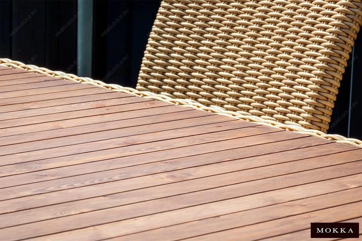 MOKKA BELLA стол прямоугольный с деревянной столешницей, соломенный | изображение 4