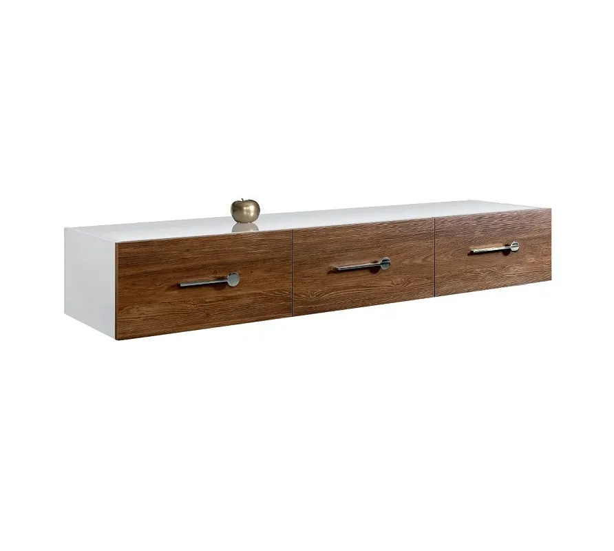 Тумба телевизионная 1.6м Bogemia Fly Wood Wo (Белый) (Lakobel/Хром) БМТ-1
