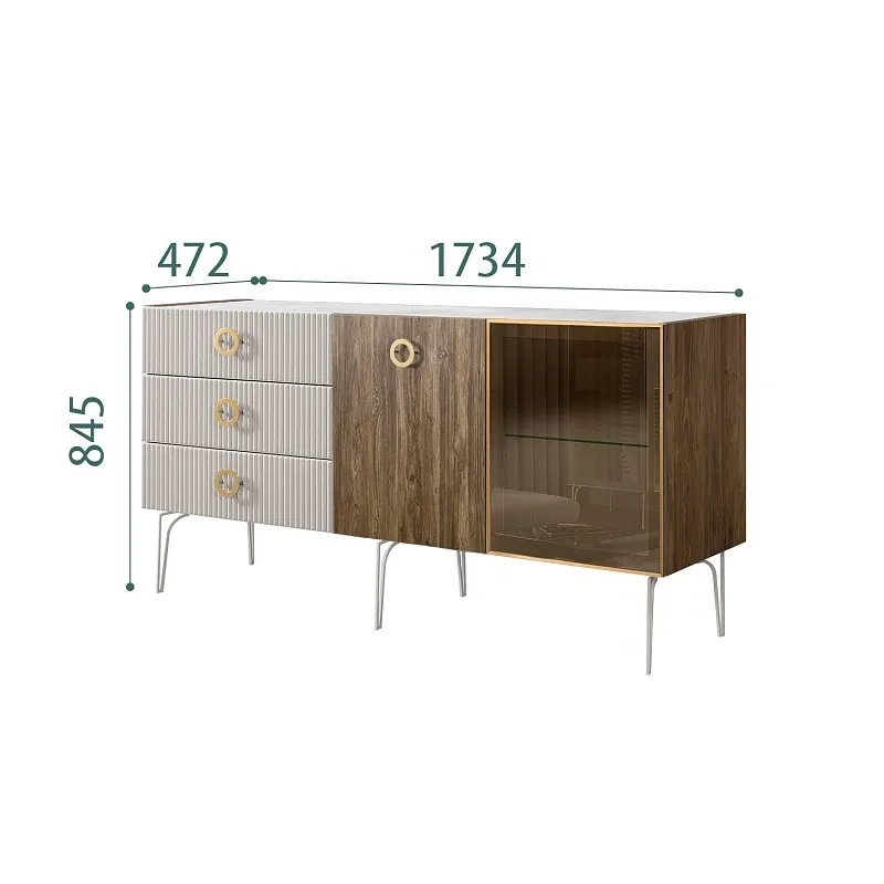 Комод 1.6м Bogemia Woodline Wood Fi (Шелк) (Novabuk/Золото) БМКМ-4[5][10]