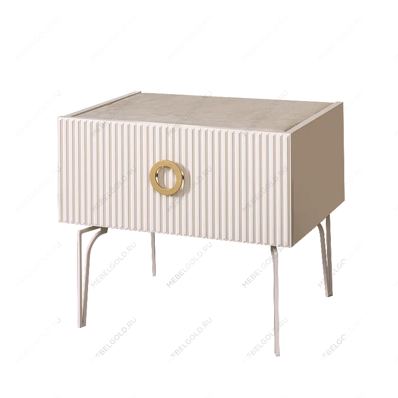 Тумба прикроватная Bogemia Fillini (Слоновая кость) (Lakobel/Золото) БМТП-1(Fi)