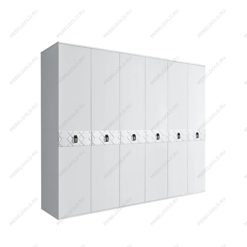 Шкаф 6-ти дв. Bogemia Farfalle (Белый/Черный) БМШ2/6(Fa)