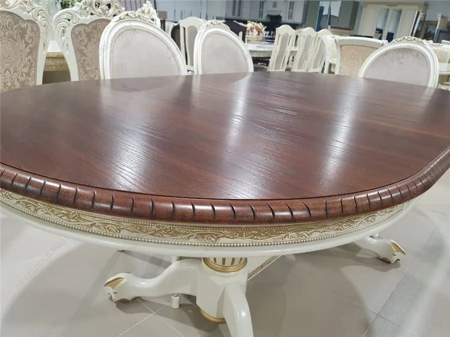 Стол Азия стол (комбинированый/подстолье 1013+патина золото/столешница т. орех) | изображение 3