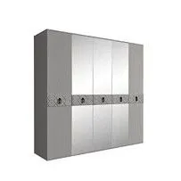 Шкаф 5-ти дв. с зеркалами Bogemia Farfalle (Серый/Черный) БМШ1/5(Fa)