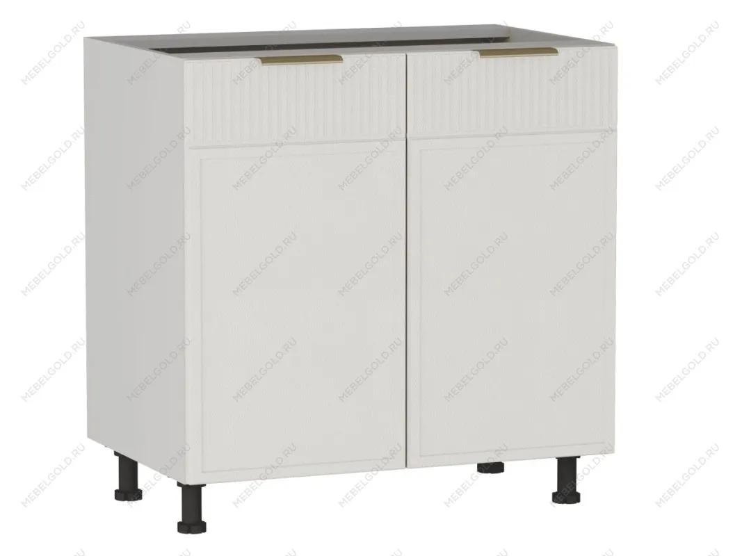 Стол 2-х дверный С-80, Берта (800*528*820) Экокожа Белый, 25309