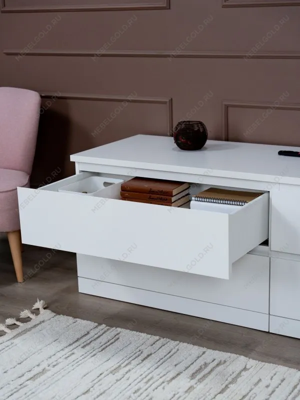 Комод Варма Прайм, 4 ящика, горизонтальный, 160х54х48 см, эмаль, белый | изображение 4