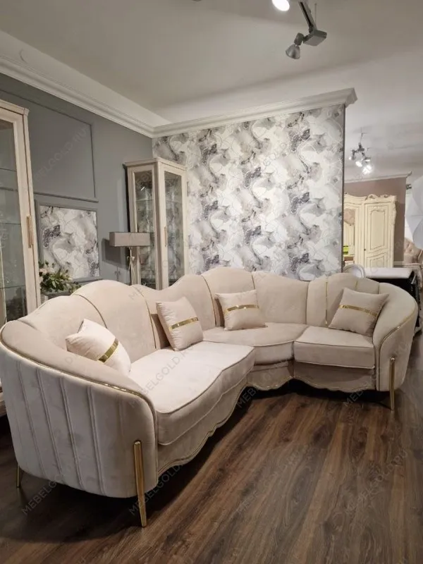 Диван Лара угловой 3-у-1 бежевый золото | изображение 4