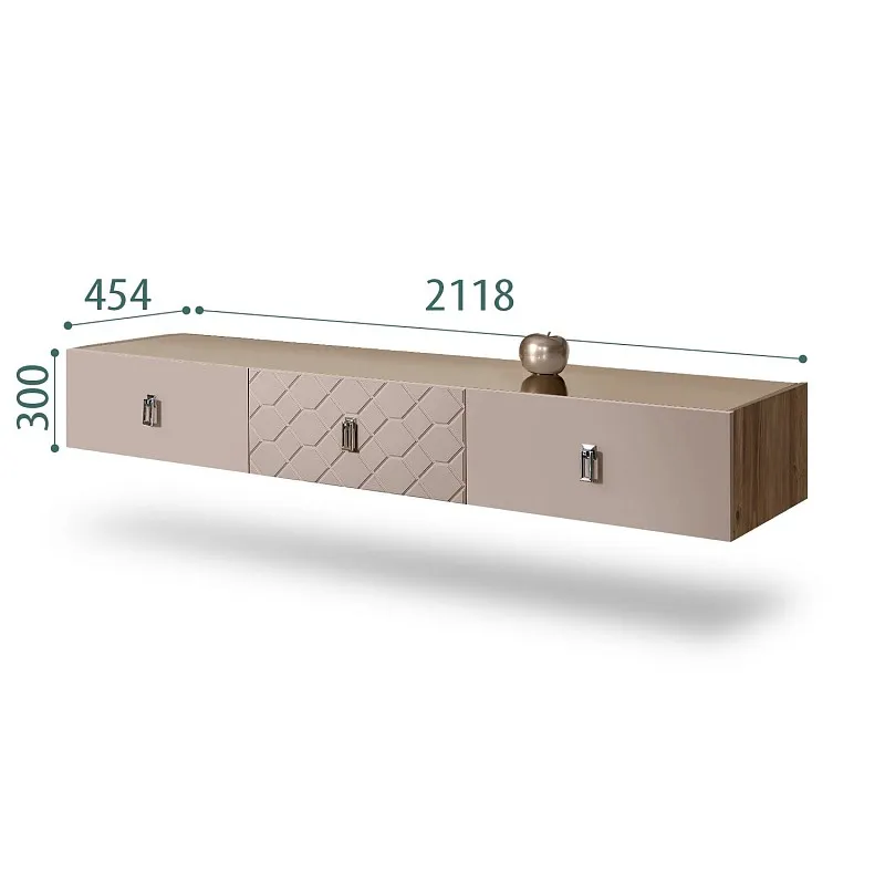 Тумба телевизионная 2.1м Bogemia Woodline Fly Fa (Мокка) (Lakobel/Хром) БМТ-2[10]