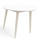 Стол обеденный Signal LARSON 90 (белый/дуб беленый) | изображение 1