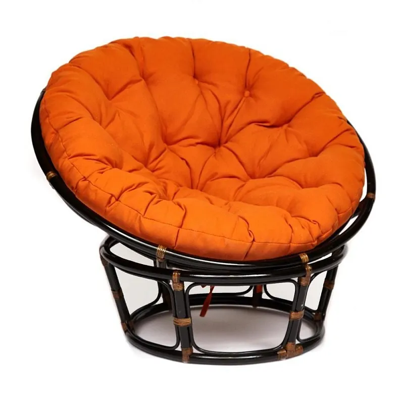 Кресло Papasan с подушкой Античный коричневый, ткань