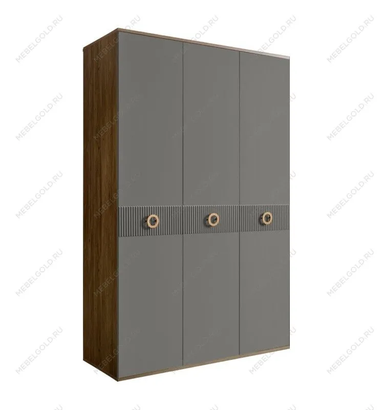 Шкаф 3-х дверный Bogemia Woodline Fi (Серый/Золото) БМШ2/3
