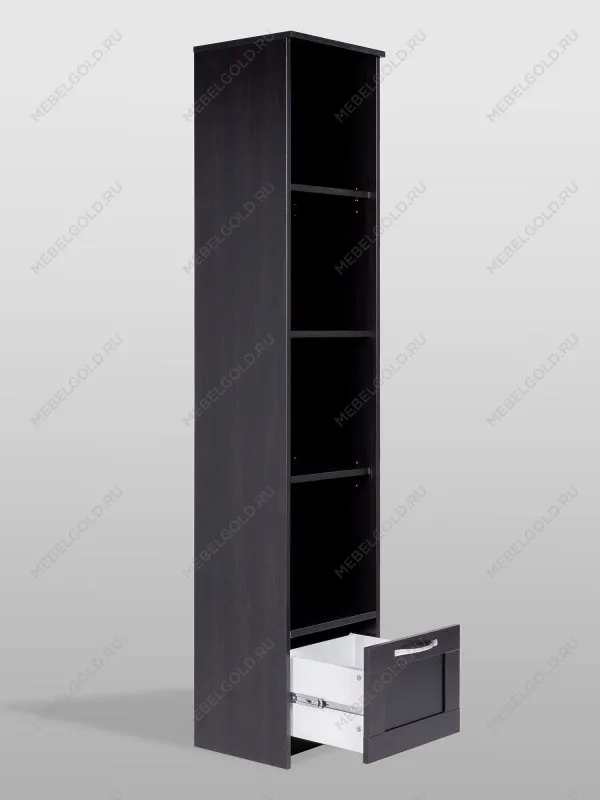 Стеллаж Сириус, 1 ящик, 39х35х190 см, черный, дуб венге | изображение 10