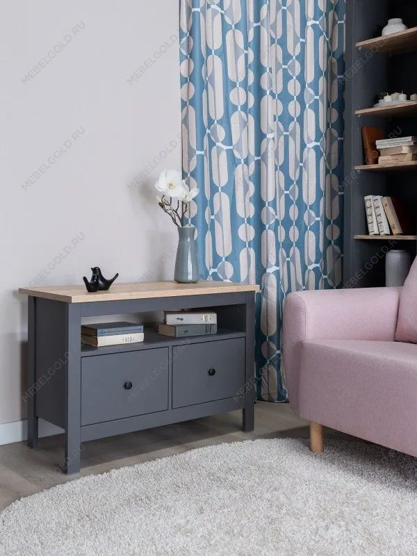 Тумба Сага, 2 ящика, 91х42х63 см, серая/ясень | изображение 1