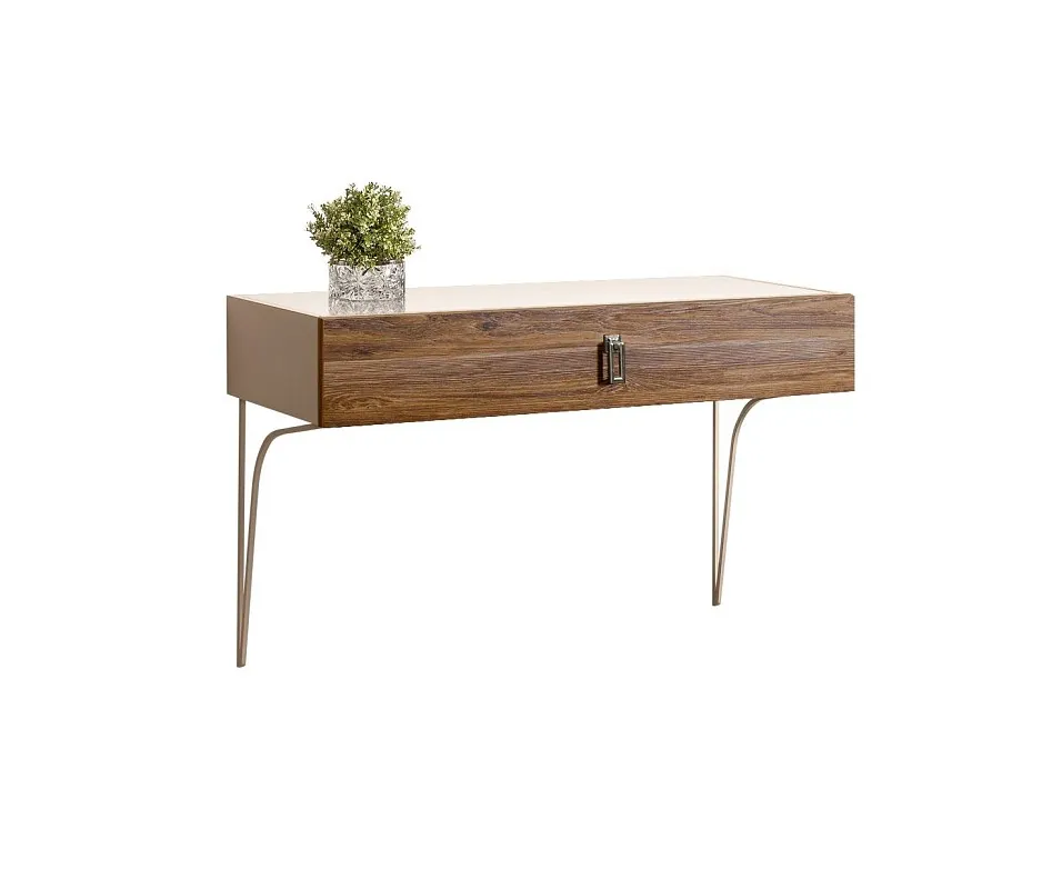 Стол туалетный (консоль) Bogemia Wood Fa (Ваниль) (Lakobel/Хром) БМСТ-1(Wo)