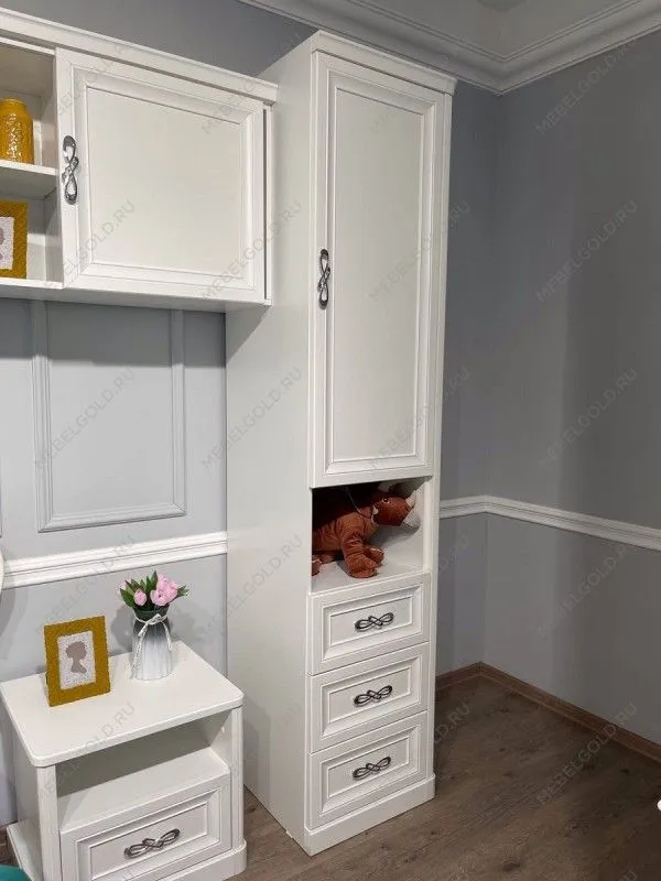 Шкаф детский Мишель 1-ств без зеркал белый матовый | изображение 3