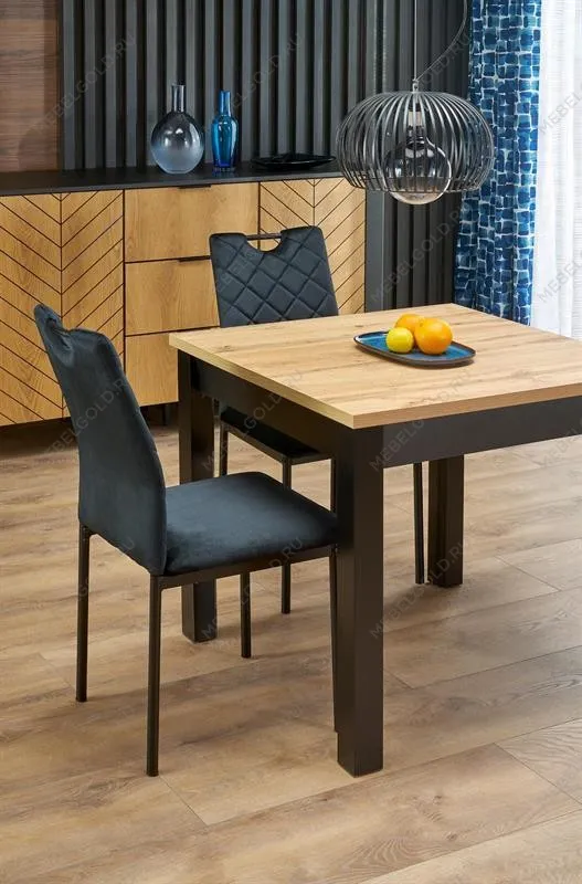 Стол обеденный Halmar QUBIK 80 (дуб артизан/черный) | изображение 5