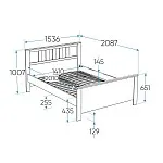 Кровать двуспальная Сага, 140х200 см, белая | изображение 11