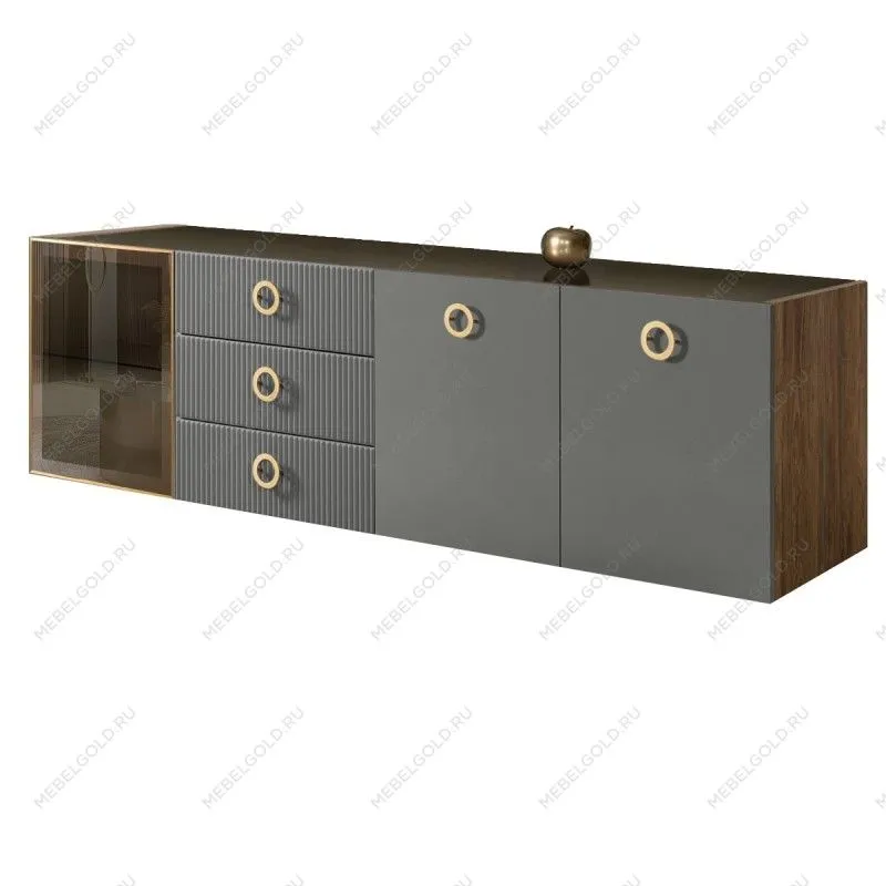 Комод 2.1м Bogemia Woodline Fly Fi (Серый) (Lakobel/Золото) БМКМ-5[4]