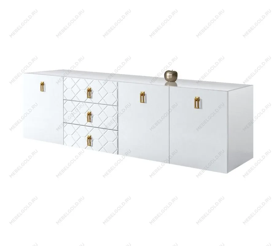 Комод 2.1м Bogemia Fly Farfalle (Белый) (Lakobel/Золото) БМКМ-5