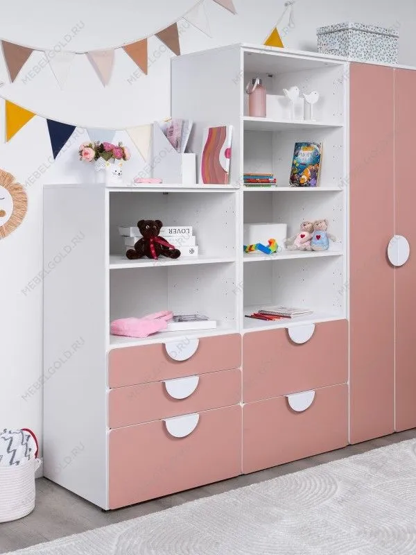 Стеллаж Пикси, с тремя выдвижными ящиками 60x57x120, мечтательный пион | изображение 8