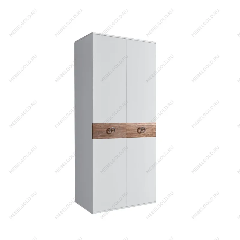 Шкаф 2-х дверный Bogemia Wood Fi (Белый/Хром) БМШ2/2(Wo)
