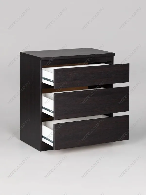 Комод Кастор, 3 ящика, 65х40х71 см, черный, дуб венге | изображение 10