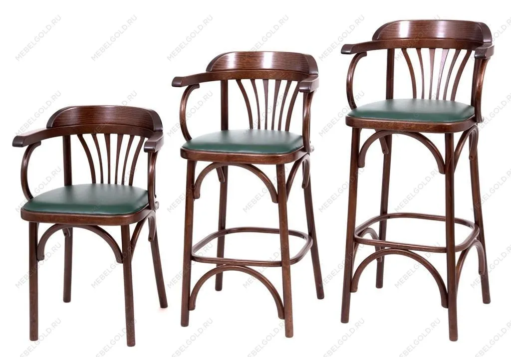 Стул барный 750 Венский мягкий (темный тон, экокожа зеленая) | изображение 6
