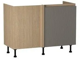 Стол под мойку угловой СМУ-120 правый, Женева (1154*534*870) Дуб Палермо/Серый камень , 22032