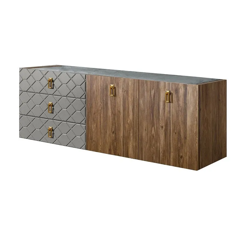 Комод 1.6м Bogemia Woodline Fly Wood Fa (Серый) (Novabuk/Золото) БМКМ-4