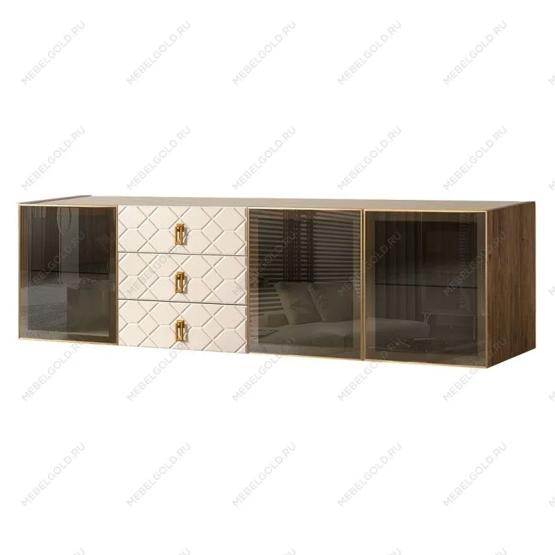 Комод 2.1м Bogemia Woodline Fly Fa (Слоновая кость) (Novabuk/Золото) БМКМ-5[5]