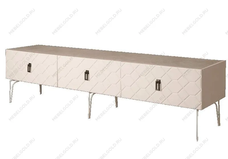 Тумба под телевизор 2.1м Bogemia Farfalle (Слоновая кость) (Novabuk/Черный) БМТ-2(Fa)