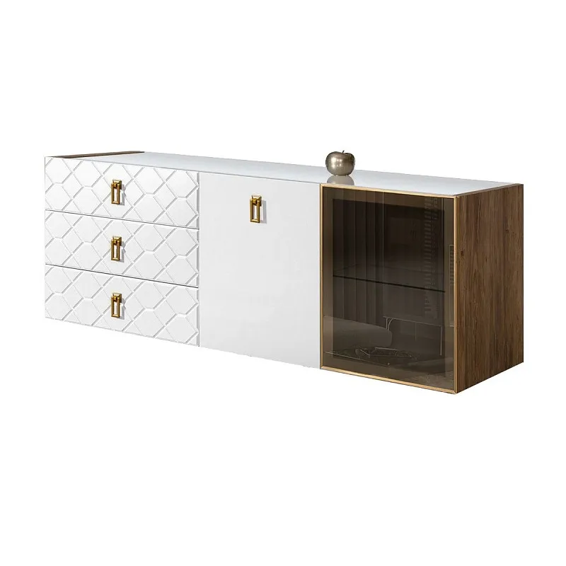 Комод 1.6м Bogemia Woodline Fly Fa (Белый) (Lakobel/Золото) БМКМ-4[5][10]