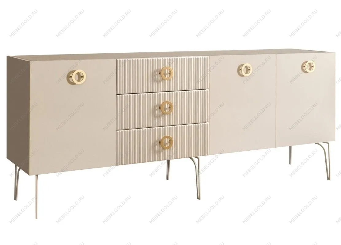 Комод 2.1м Bogemia Fillini (Слоновая кость) (Novabuk/Золото) БМКМ-5(Fi)